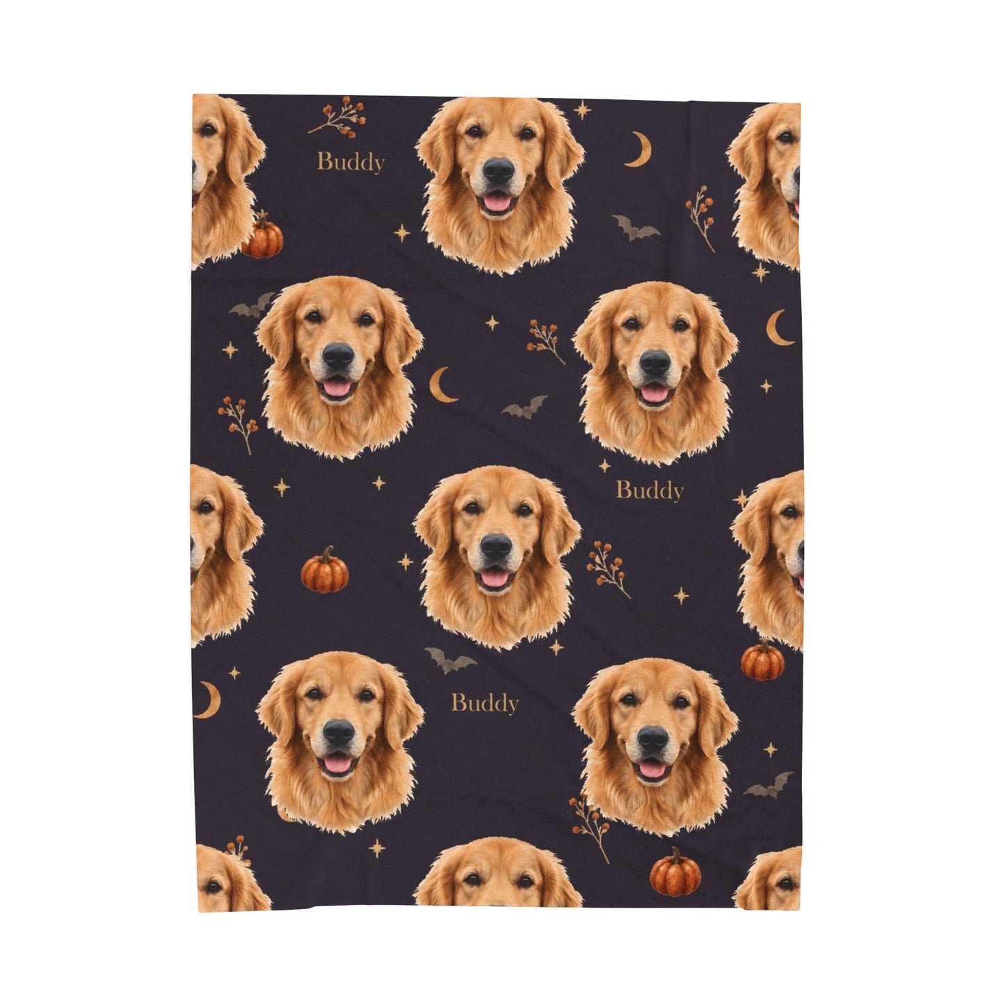 Custom Pet Portrait Velveteen Plush Blanket