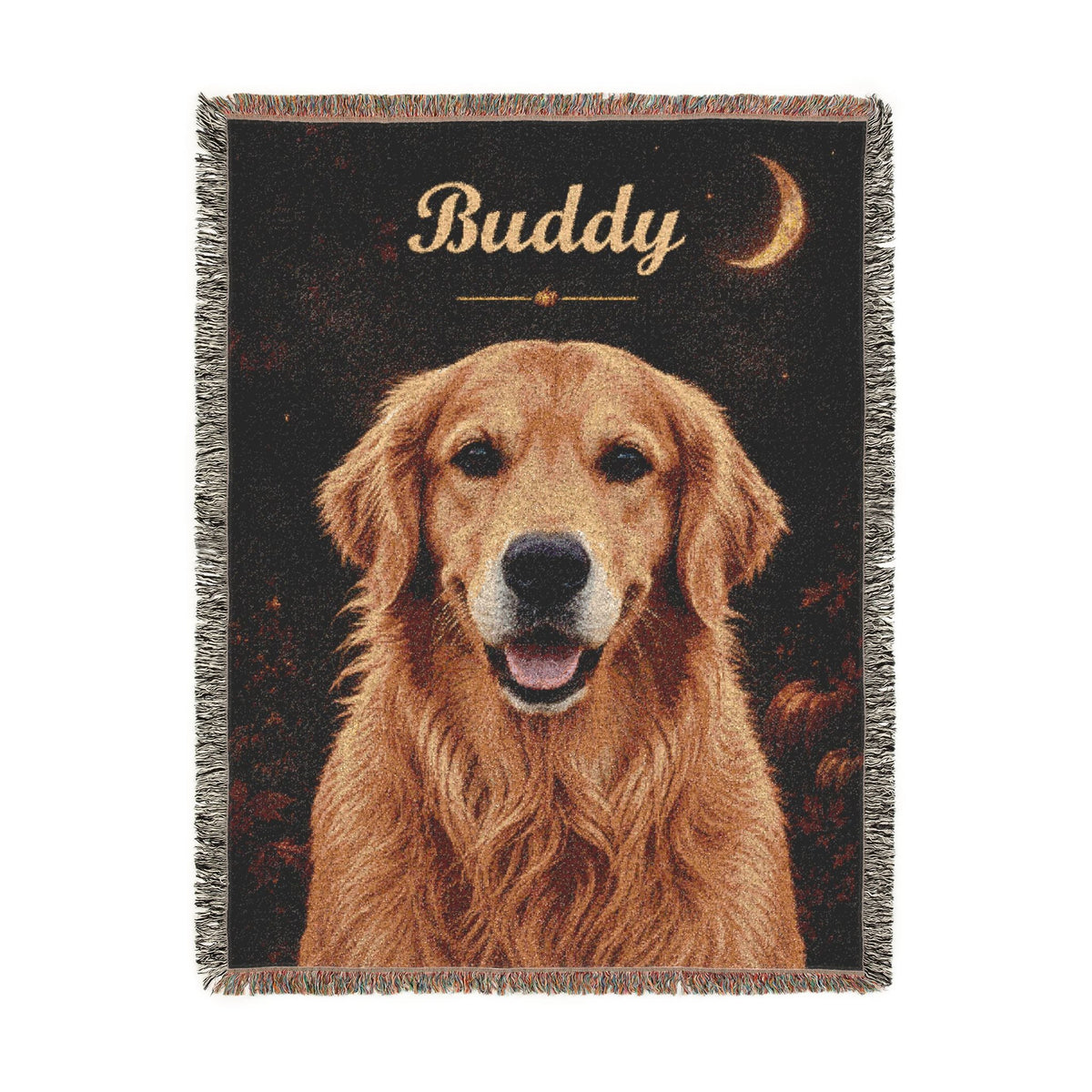 Custom Pet Portrait Woven Blanket