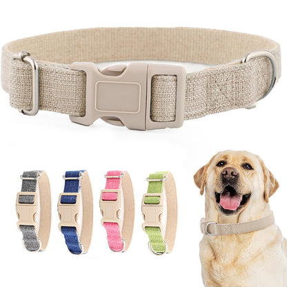 Dog collar cotton and linen material