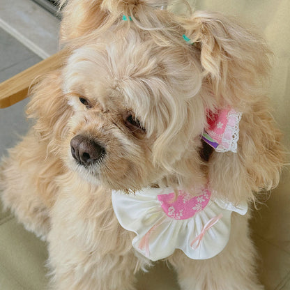 Dog Headwear And Saliva Napkin Set To Dress Up Big Eared Dogs