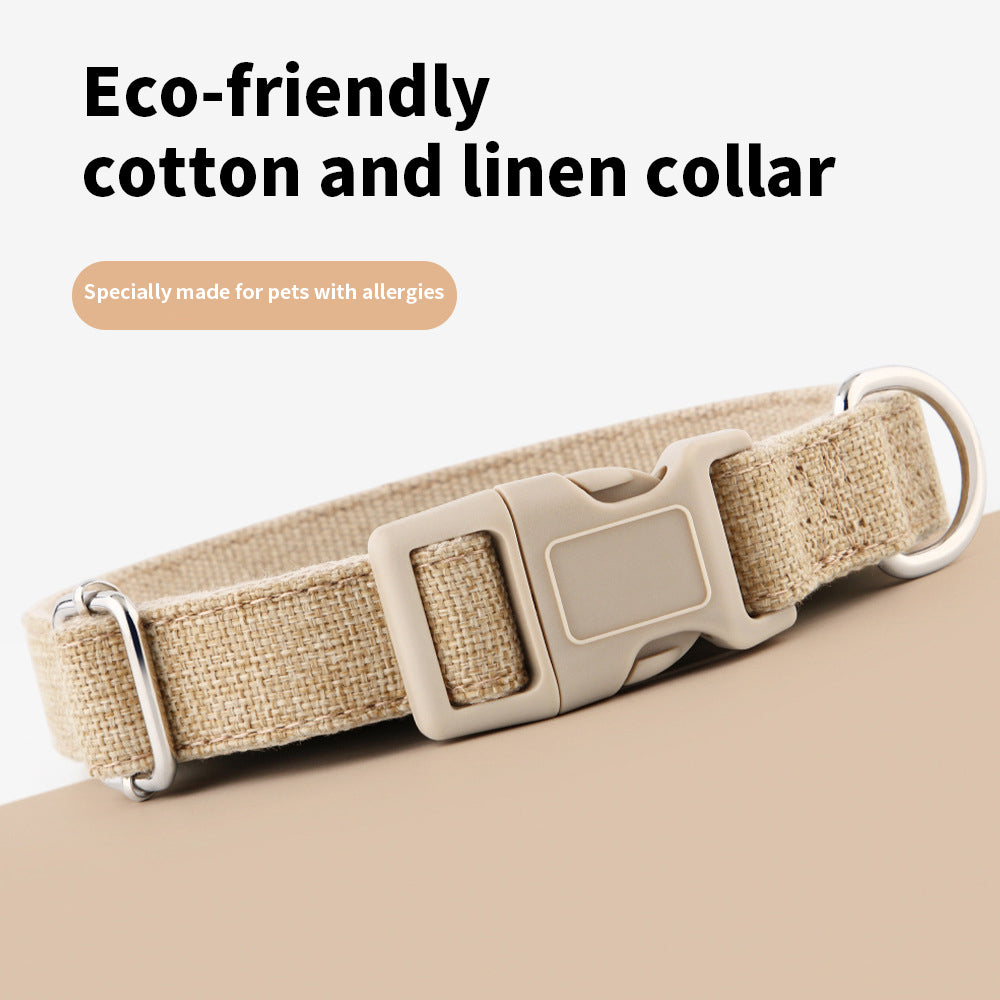 Dog collar cotton and linen material