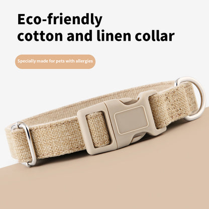 Dog collar cotton and linen material