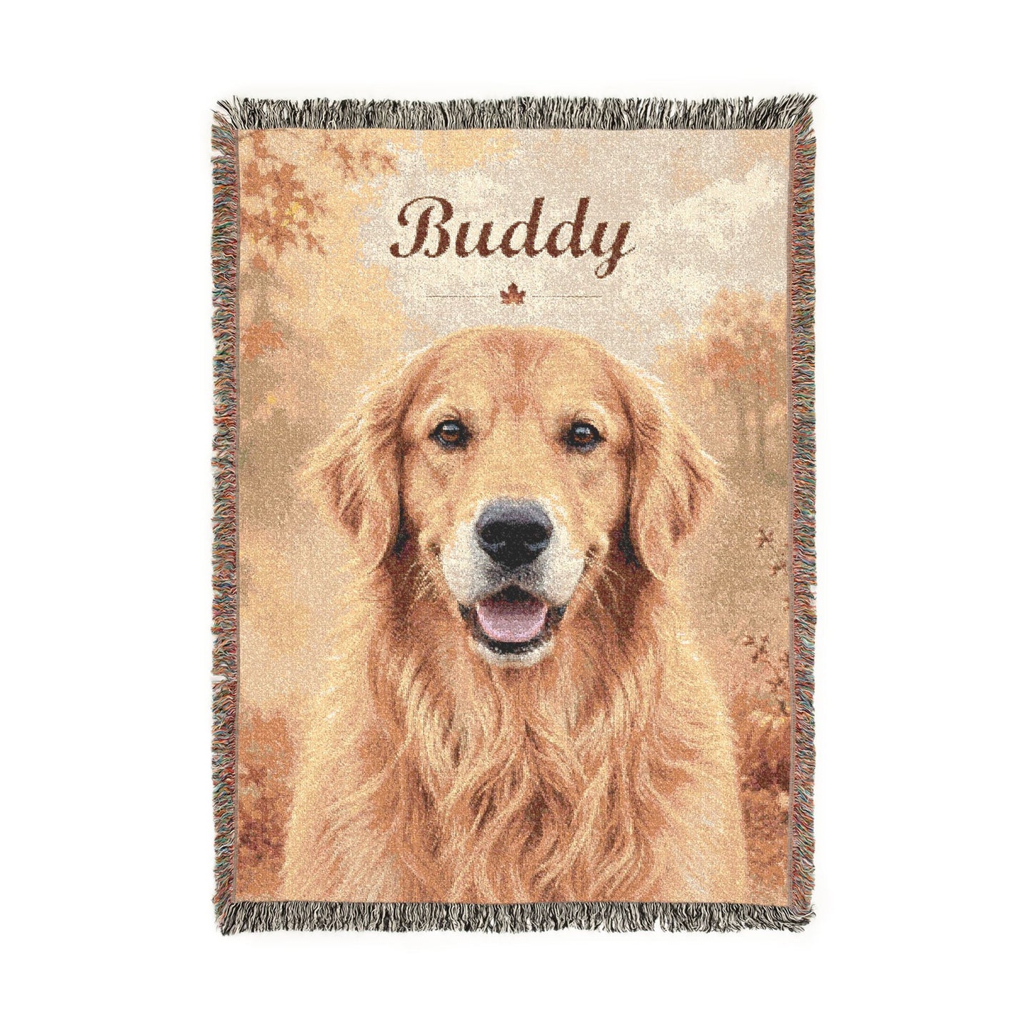 Custom Pet Portrait Woven Blanket