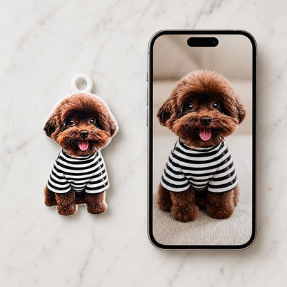 Custom Pet Portrait Cutout Relief Keychain