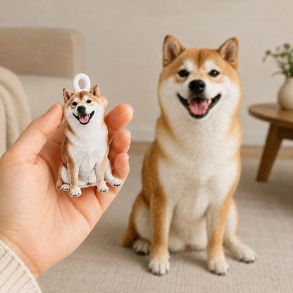 Custom Pet Portrait Cutout Relief Keychain
