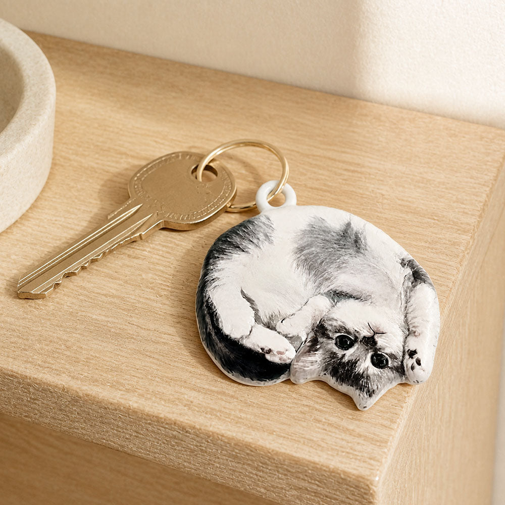 Custom Pet Portrait Cutout Relief Keychain