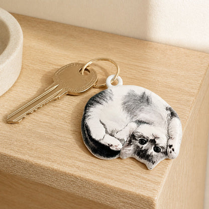 Custom Pet Portrait Cutout Relief Keychain