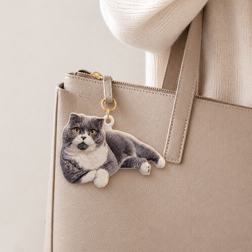 Custom Pet Portrait Cutout Relief Keychain