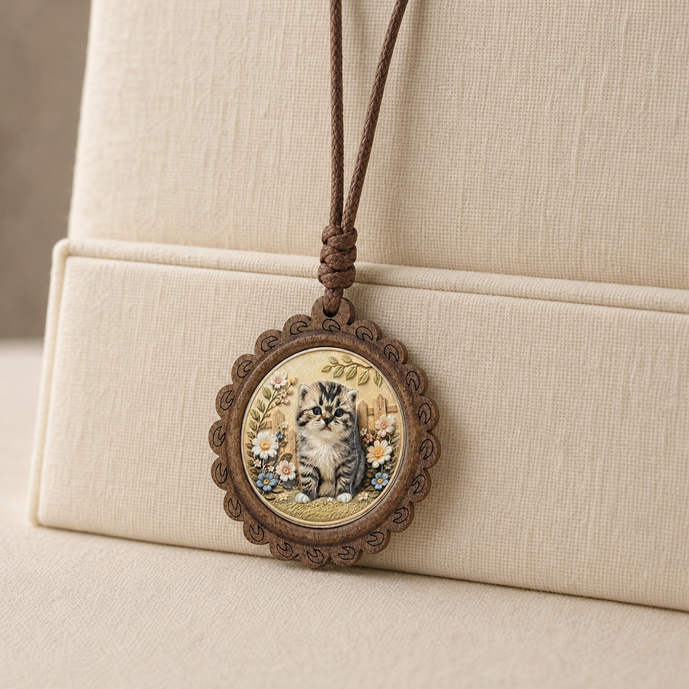 Custom Pet Relief Necklace – Wood Frame