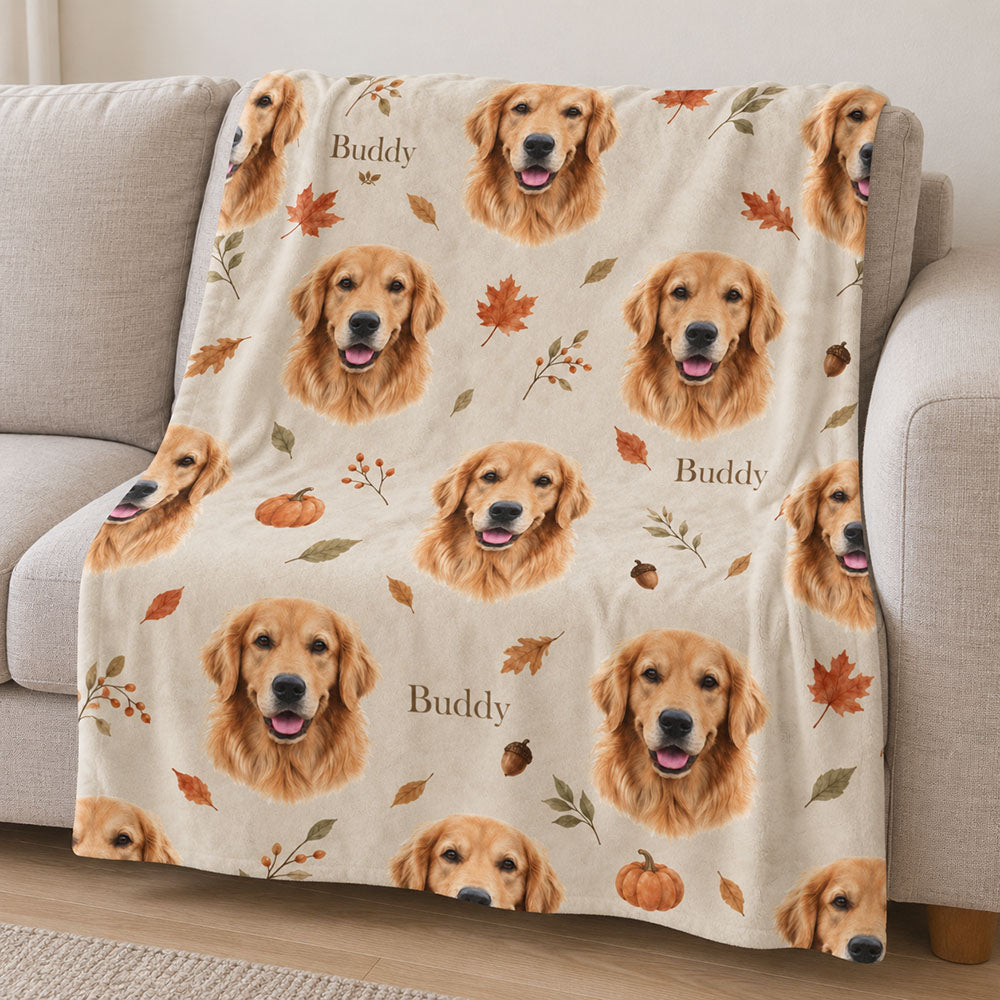 Custom Pet Portrait Velveteen Plush Blanket
