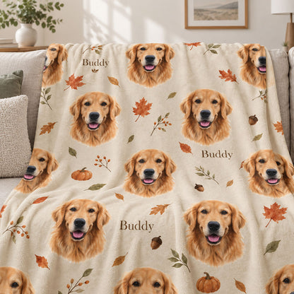 Custom Pet Portrait Velveteen Plush Blanket