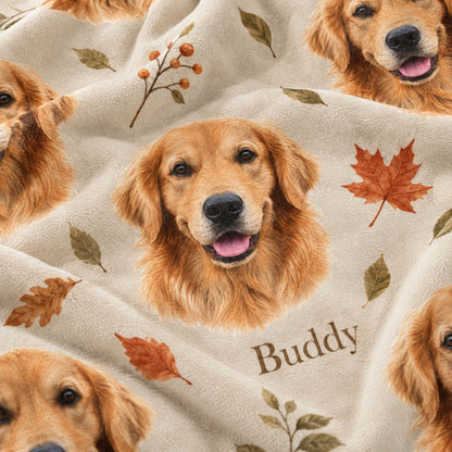 Custom Pet Portrait Velveteen Plush Blanket