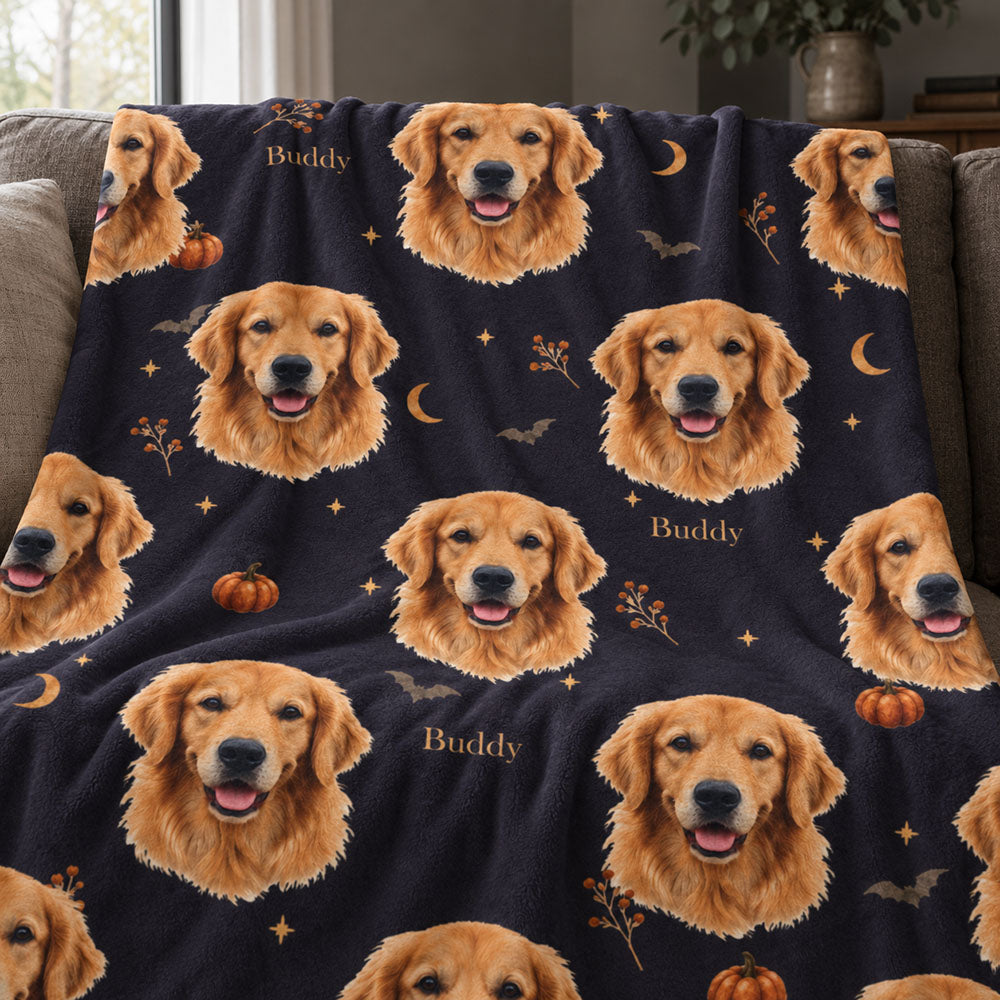 Custom Pet Portrait Velveteen Plush Blanket