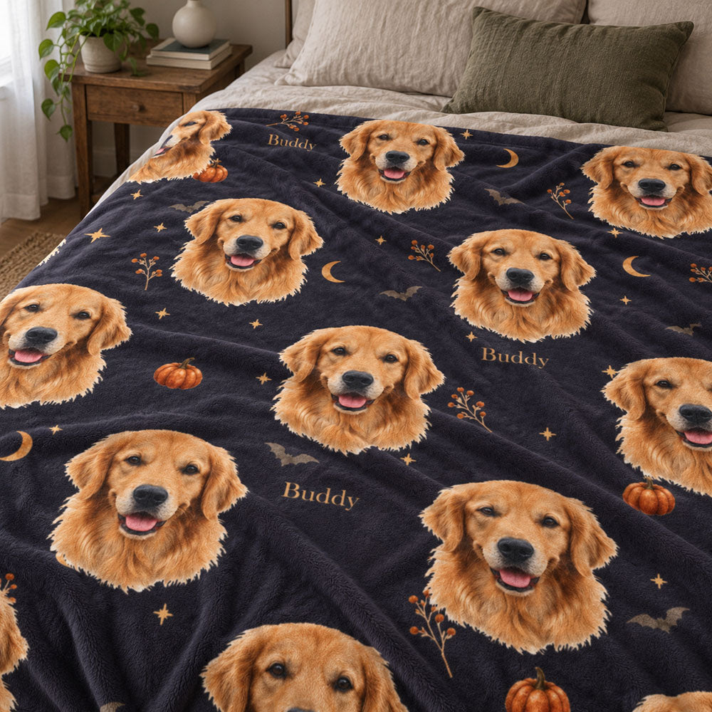 Custom Pet Portrait Velveteen Plush Blanket
