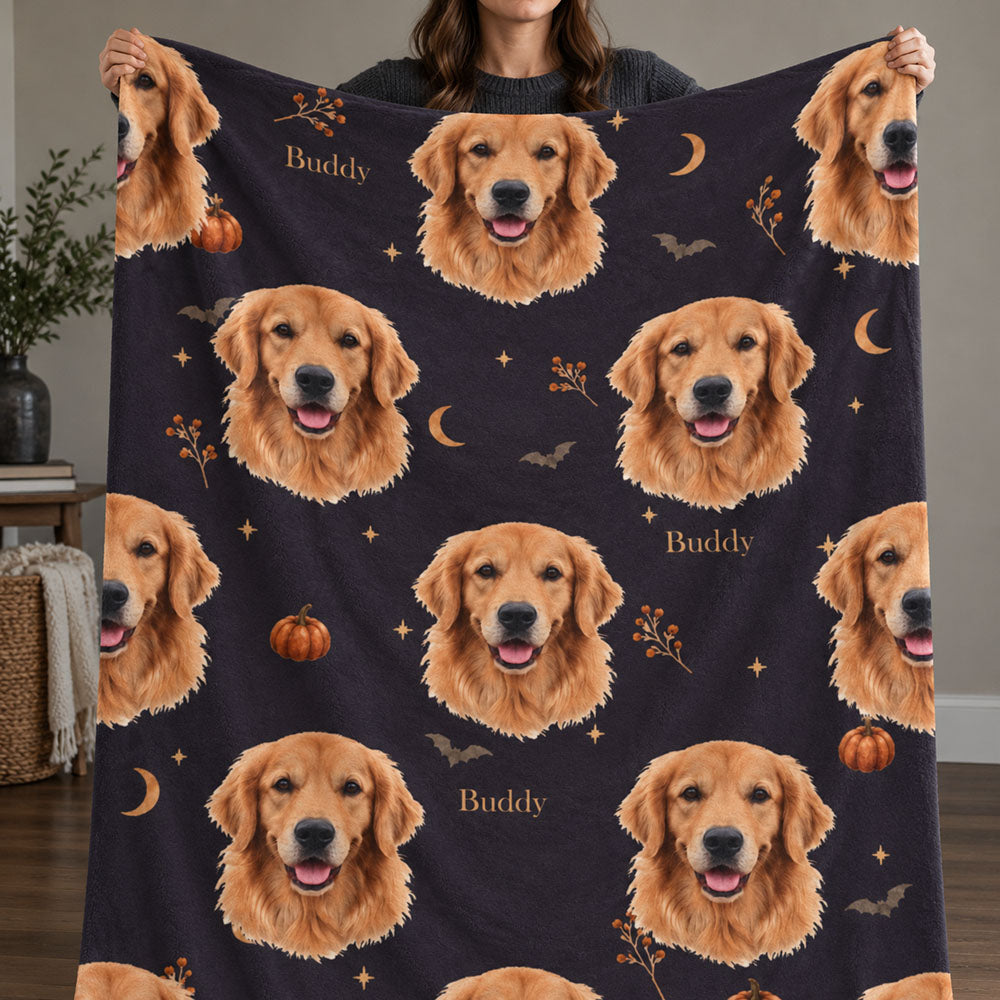 Custom Pet Portrait Velveteen Plush Blanket