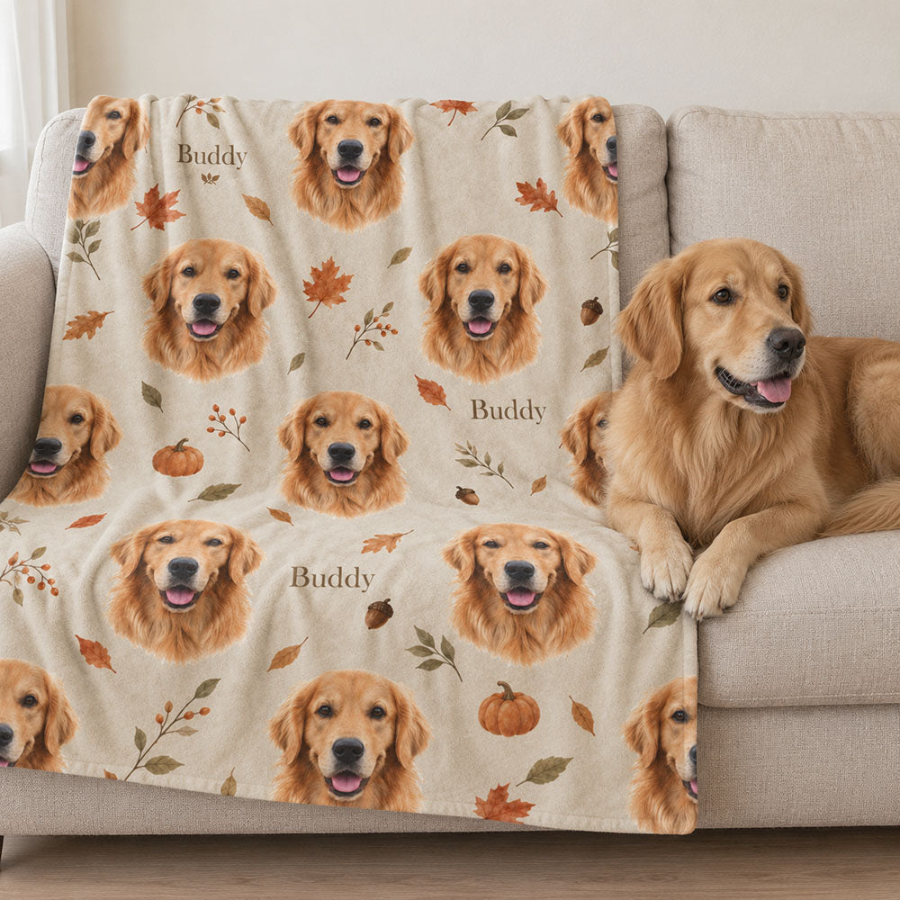Custom Pet Portrait Velveteen Plush Blanket