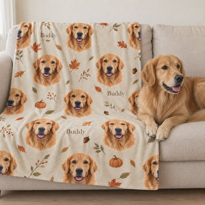 Custom Pet Portrait Velveteen Plush Blanket