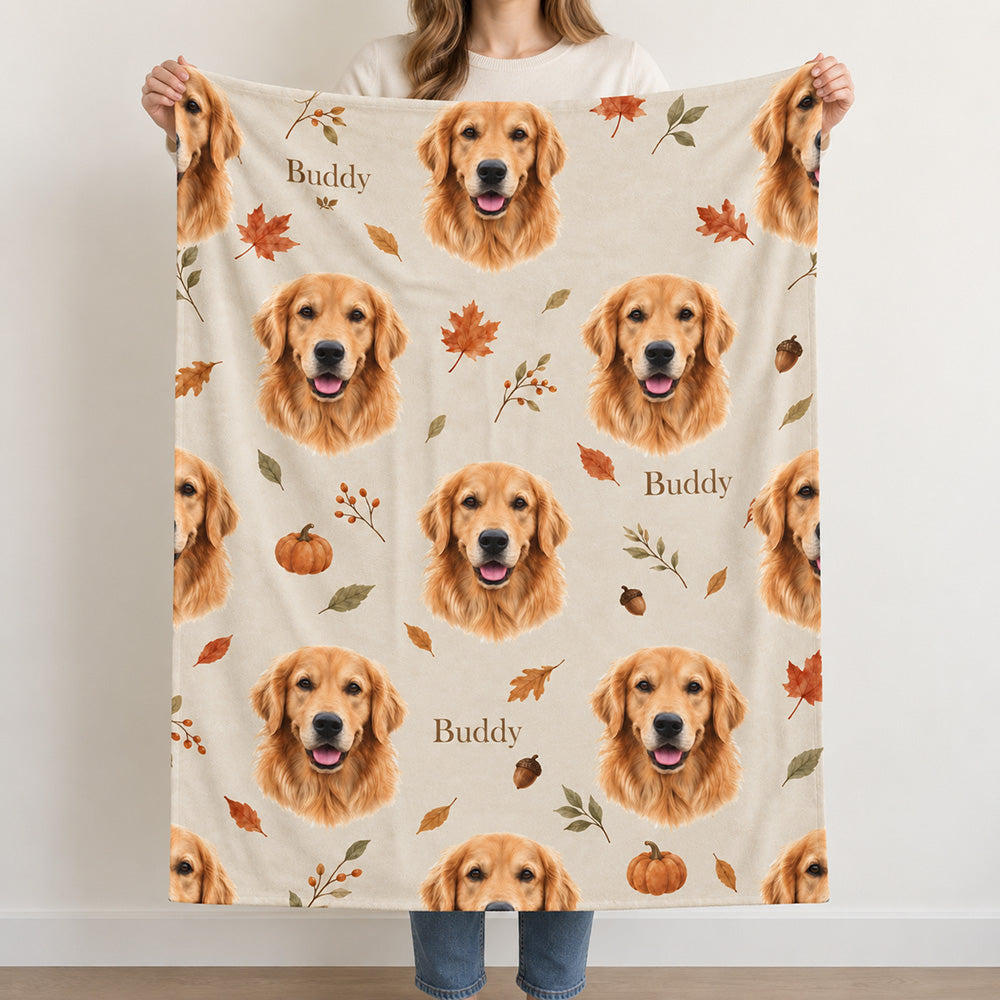 Custom Pet Portrait Velveteen Plush Blanket