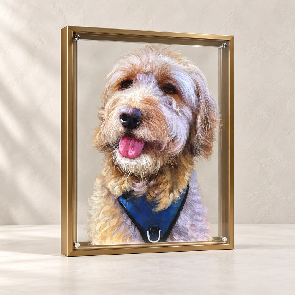 Hand-Painted Custom Layered Acrylic Pet Portrait