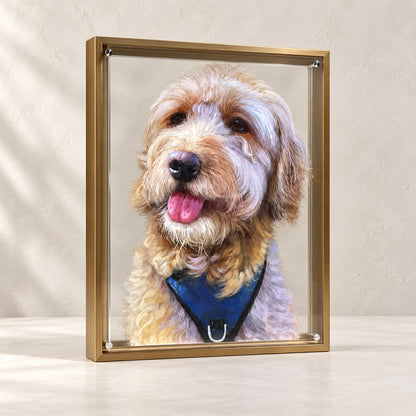 Hand-Painted Custom Layered Acrylic Pet Portrait