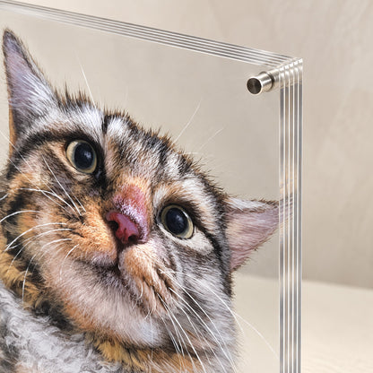 Hand-Painted Custom Layered Acrylic Pet Portrait