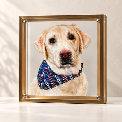 Hand-Painted Custom Layered Acrylic Pet Portrait