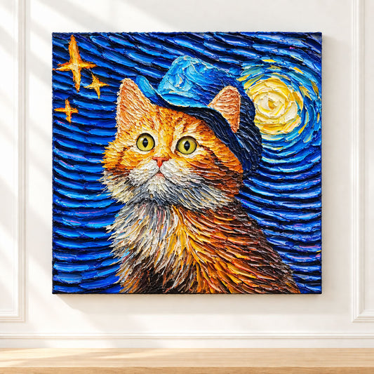 Hand-Painted Custom Palette Knife Oil Pet Portrait