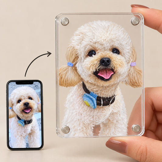 Hand-Painted 3D Layered Acrylic Pet Portrait Magnet