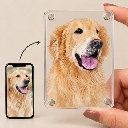Hand-Painted 3D Layered Acrylic Pet Portrait Magnet