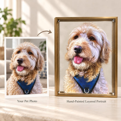 Hand-Painted Custom Layered Acrylic Pet Portrait