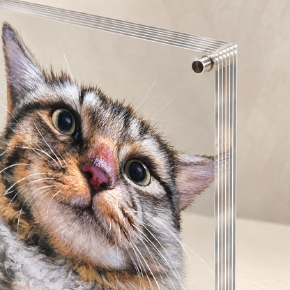 Hand-Painted Custom Layered Acrylic Pet Portrait