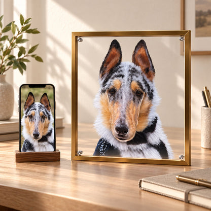Hand-Painted Custom Layered Acrylic Pet Portrait