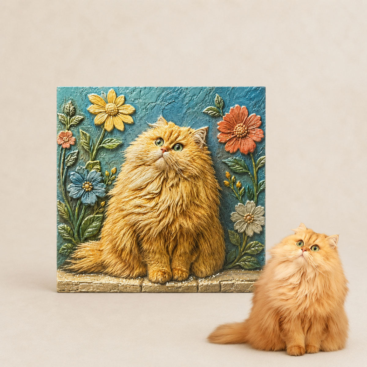 Custom Pet Portrait Relief Magnet
