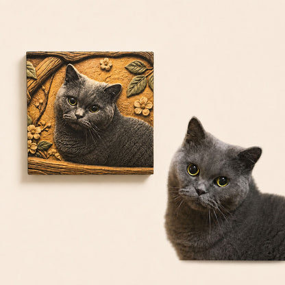 Custom Pet Portrait Relief Magnet