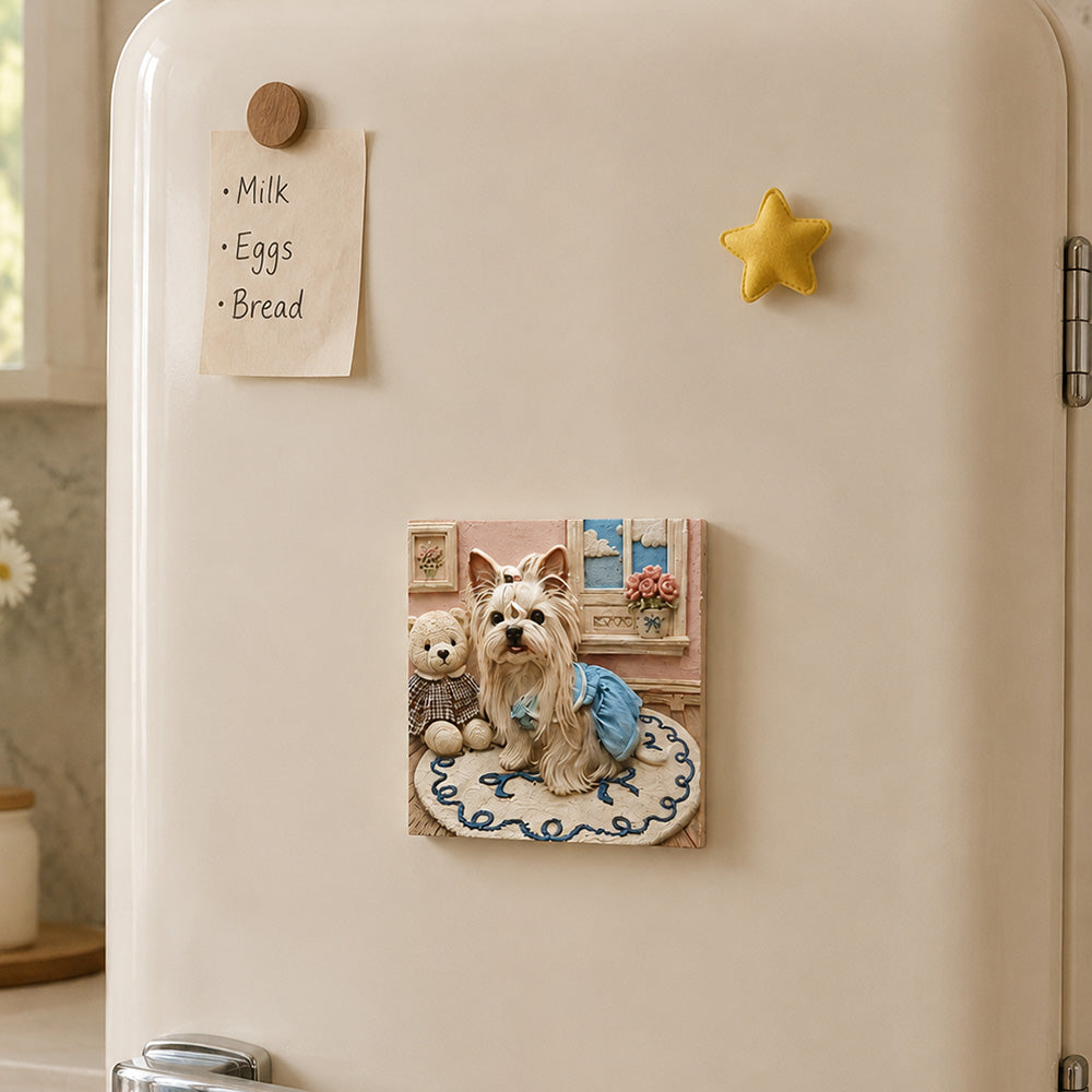 Custom Pet Portrait Relief Magnet