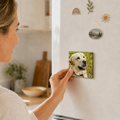 Custom 3D Relief Pet Portrait Magnet