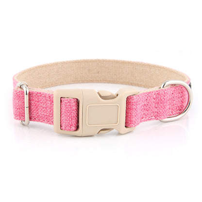 Dog collar cotton and linen material